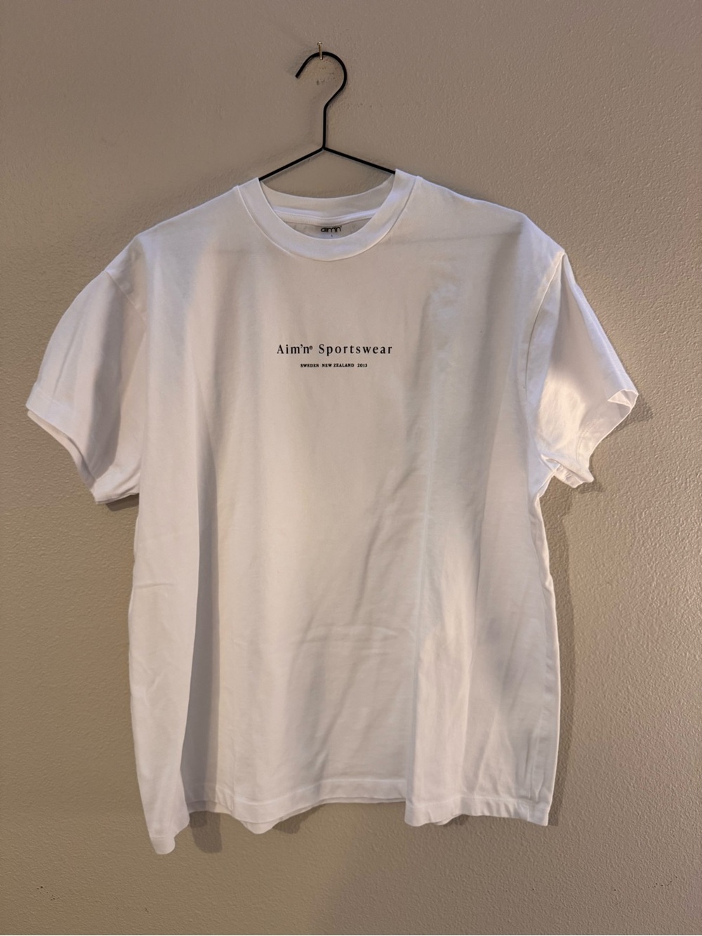 Aim'n Sportswear Classic White Crew Tee
